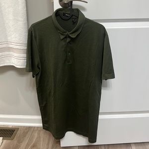 Men’s theory green button up polo M
